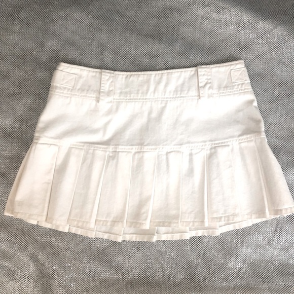 Juicy Couture Vintage Mini Denim Skirt Ivory White Large NWT! - Picture 1 of 9